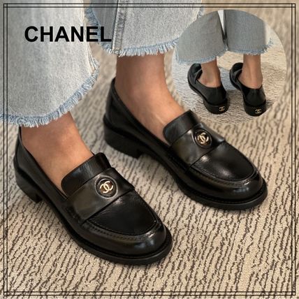 【おしゃれ★可愛い】CHANEL 25c ローファー 25S シンプルデザインにCCロゴ》CHANEL 靴 ローファー