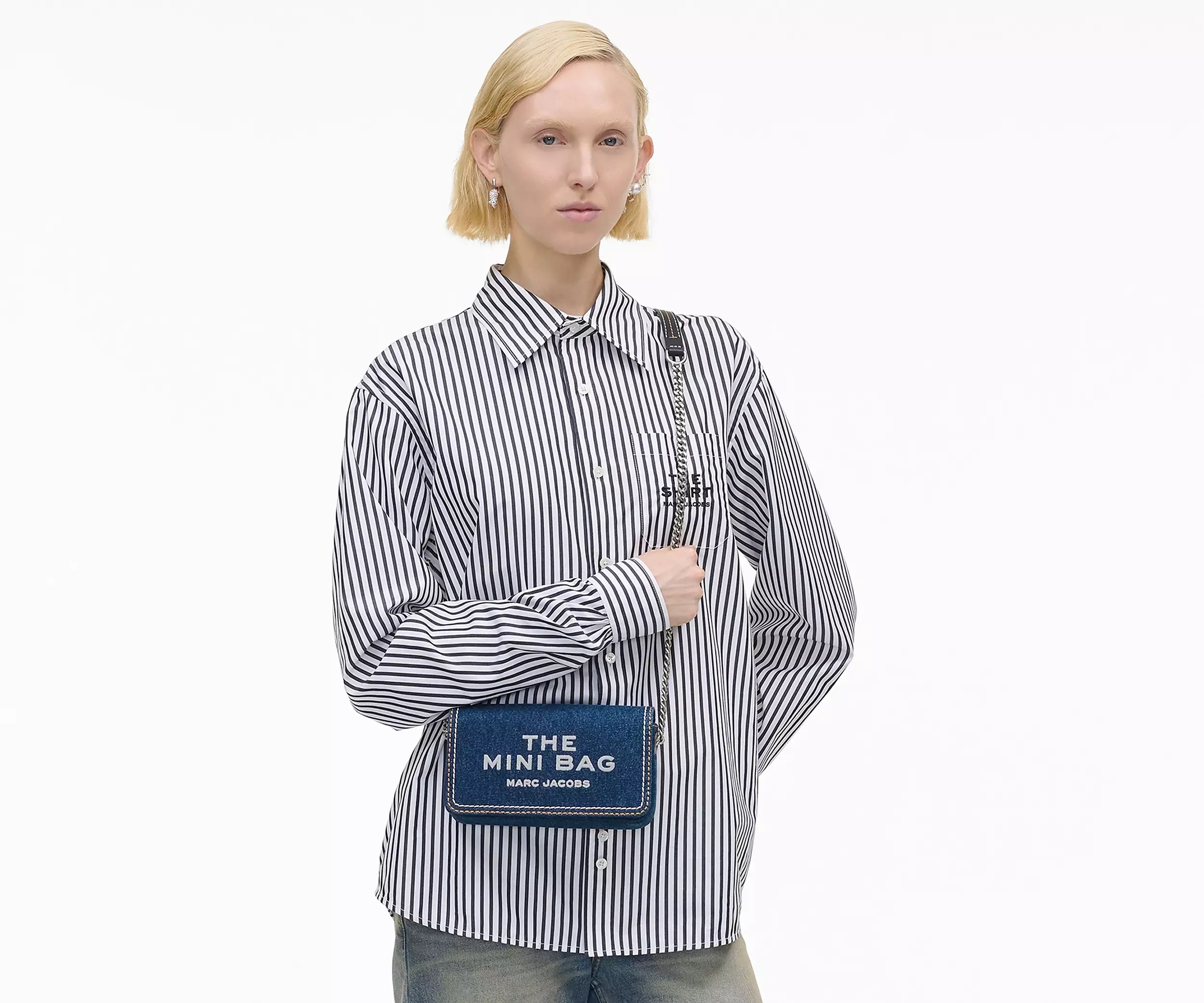 THE DENIM CHAIN CROSSBODY MINI TOTE BAG /ザ デニム チェーン