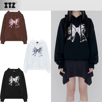 RIBBON LOGO HOODIE - BLACK - ITZAVIBE