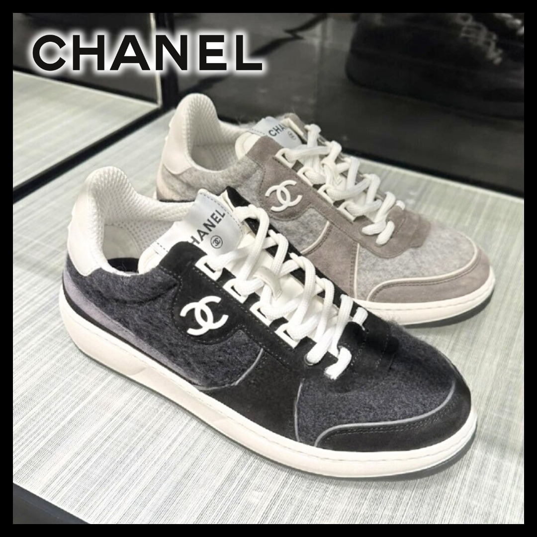 【ウールで上品エレガントな印象に♪】CHANEL ウール スニーカー