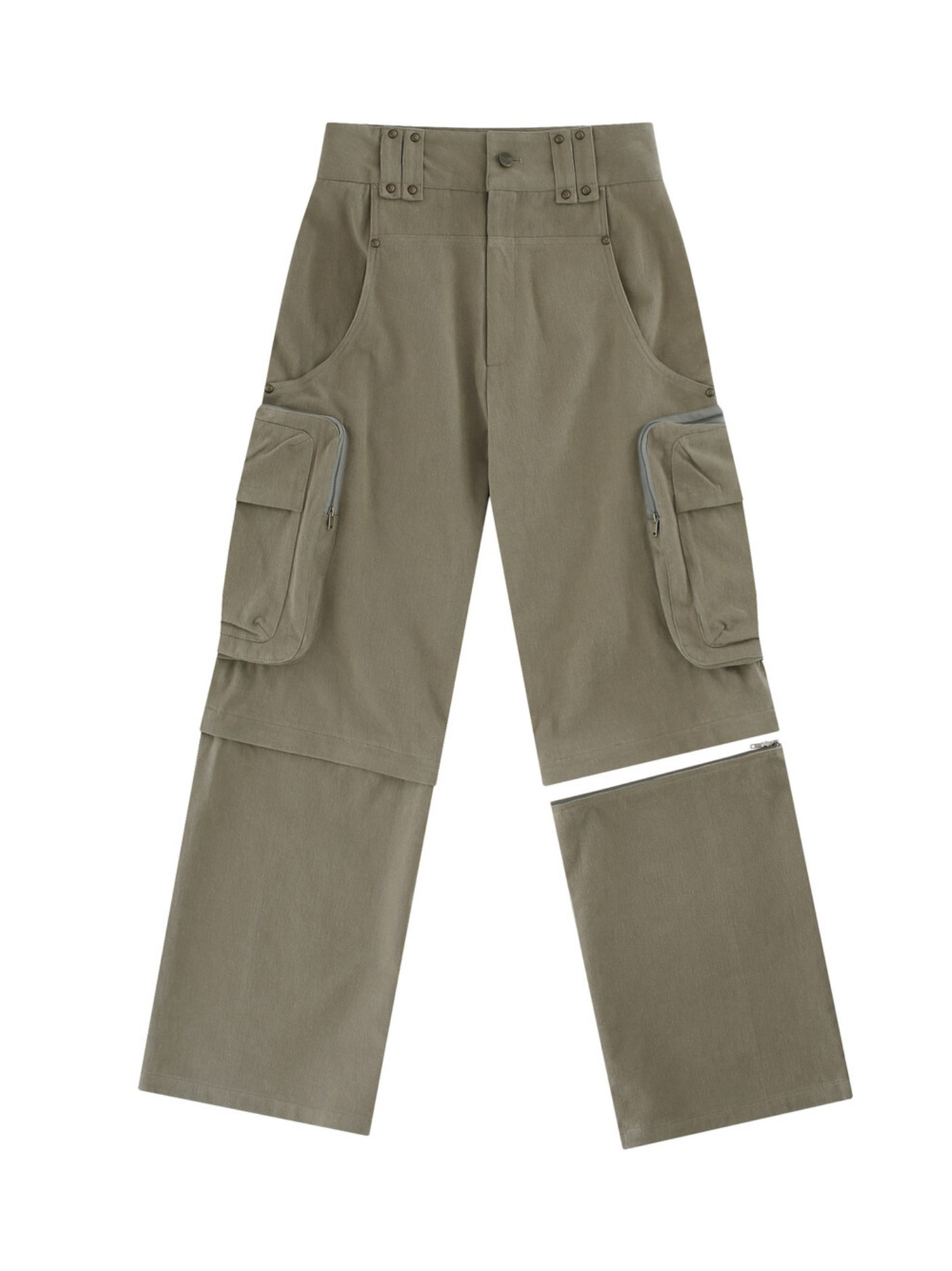 【KASHIKO】Detachable Cargo Pants Khaki