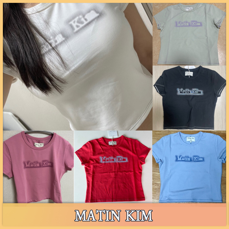 【MATIN KIM】★人気★シェード ロゴ クロップトップ