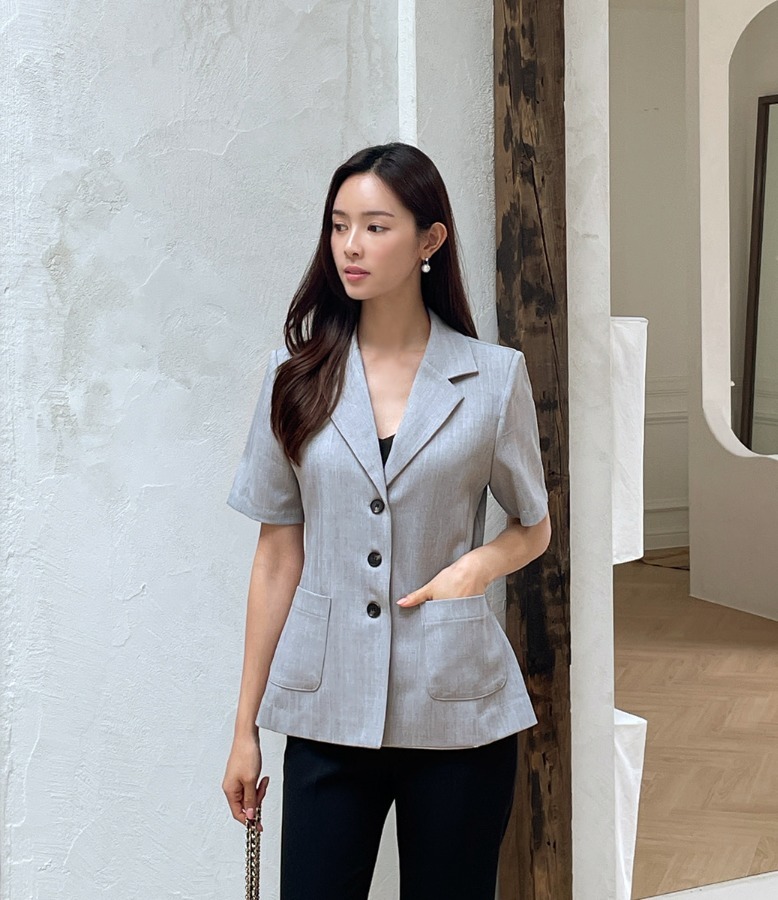 【I AM MARI】Maia Linen Botton Jacket