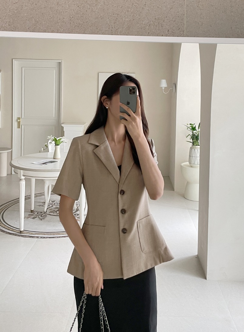 【I AM MARI】Maia Linen Botton Jacket