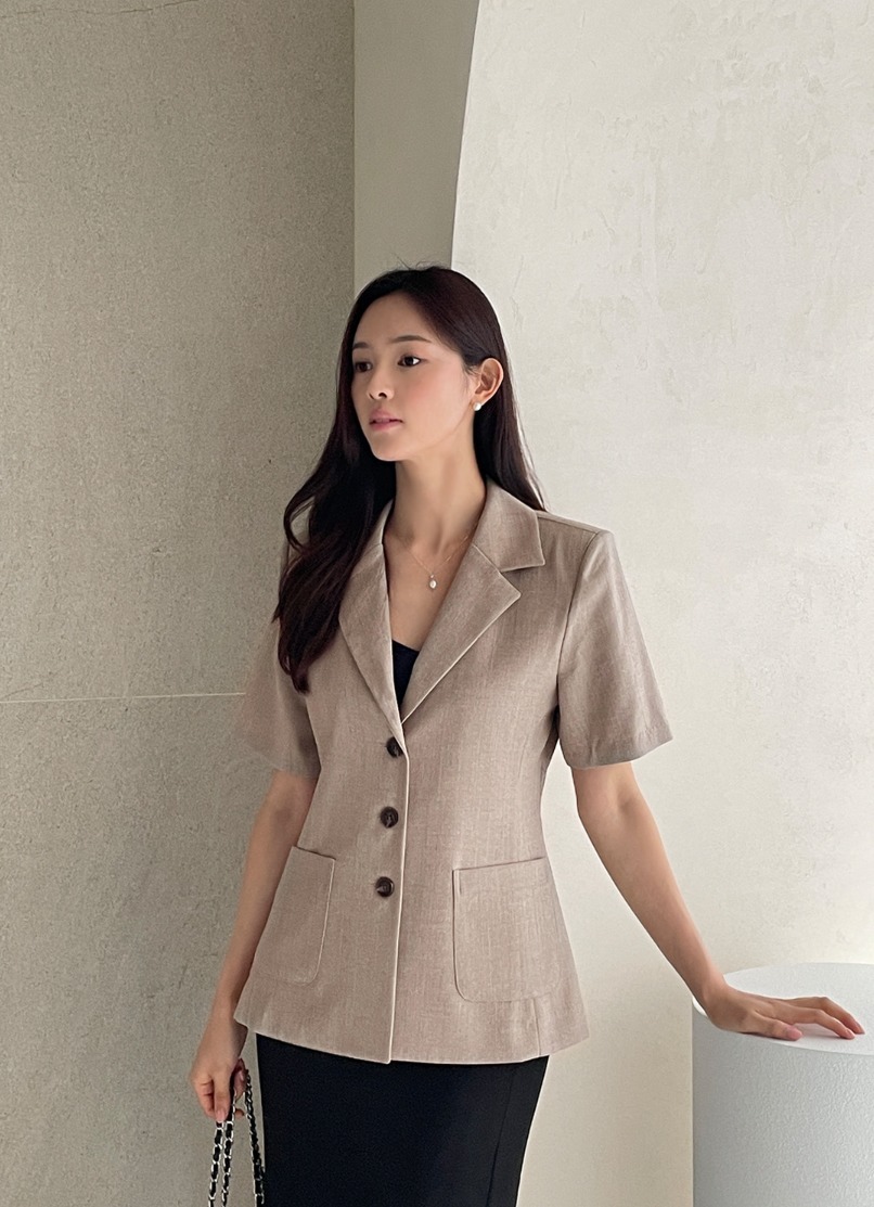 【I AM MARI】Maia Linen Botton Jacket