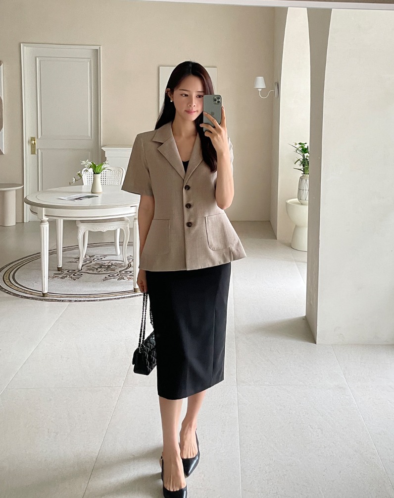 【I AM MARI】Maia Linen Botton Jacket