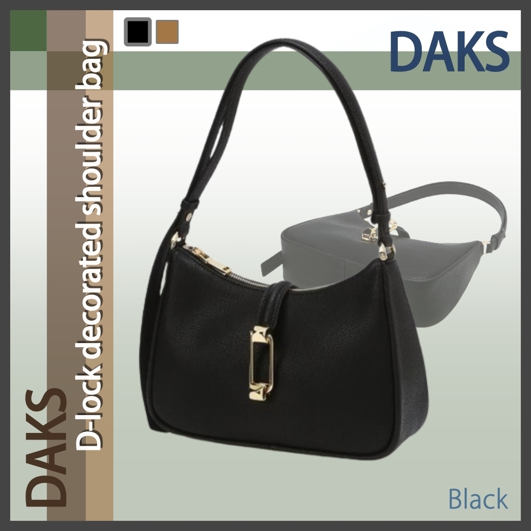 DAKS（ダックス）●ブラックレザーのショルダー＆クロスバッグ