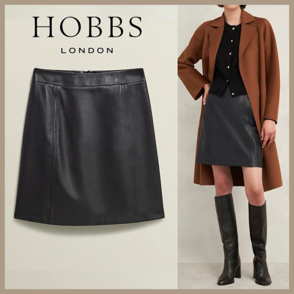 ★Hobbs London★ アナベル レザー スカート 羊革100%