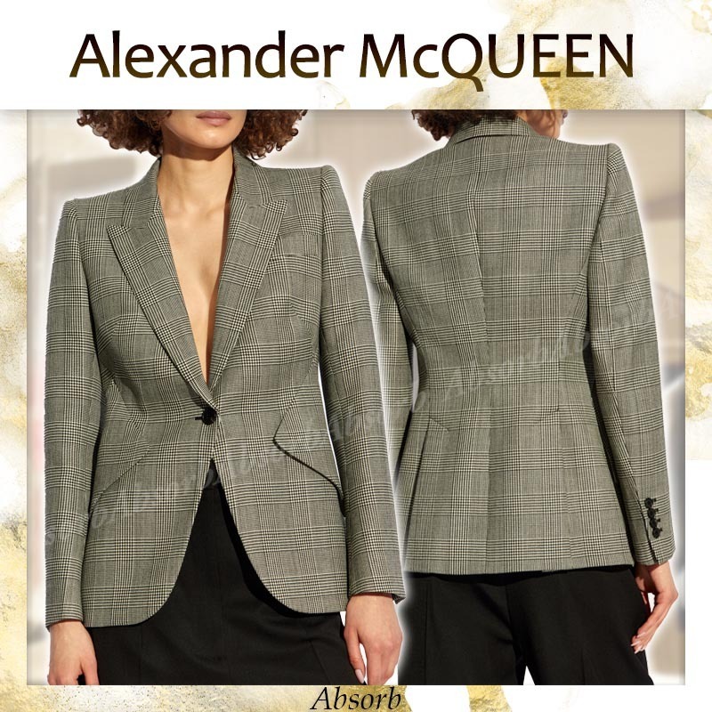 【24AW NEW】Alexander mcqueen / ウール ブレザー / Gray