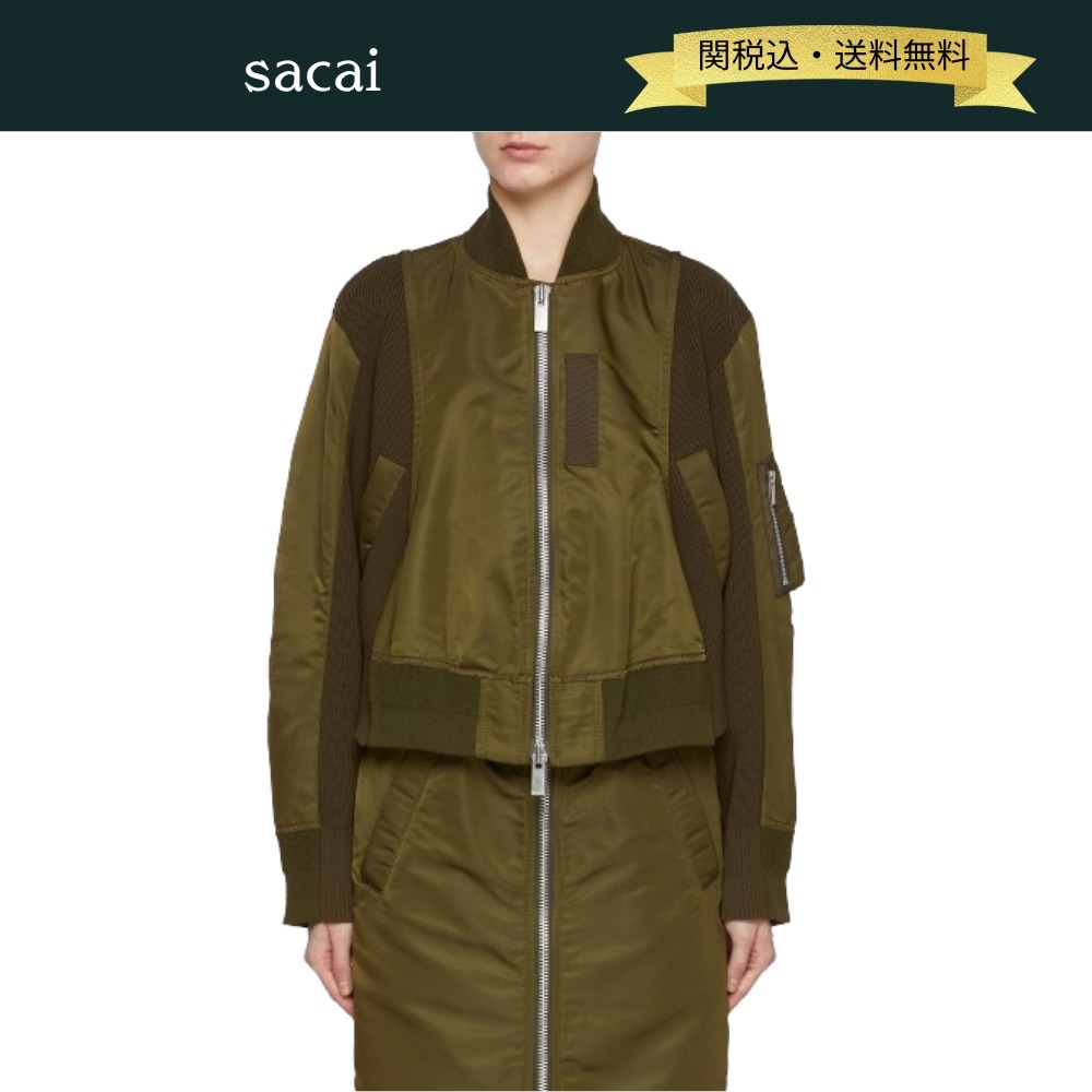 【関税・送料込】sacai ツートン クロップド ボンバージャケット
