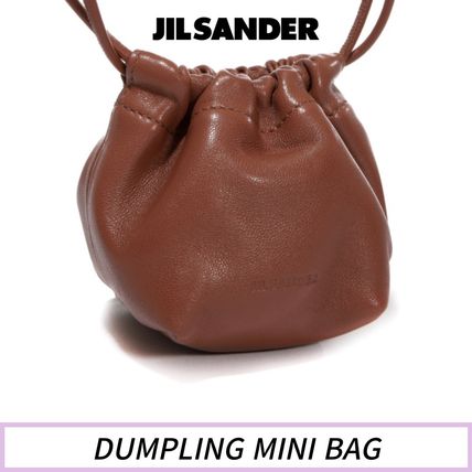 【特別送料無料！】 JIL SANDER】 DUMPLING 巾着バッグ ブラウン（Dumpling Jil バッグ