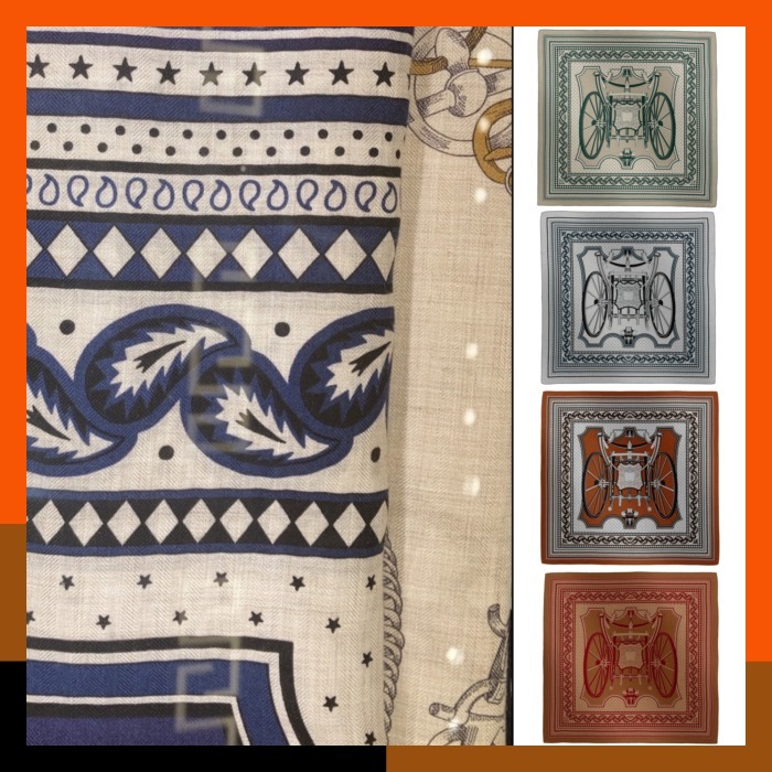 HERMES 最新作 スカーフ カレ140 Les Roues de Phaeton Bandana