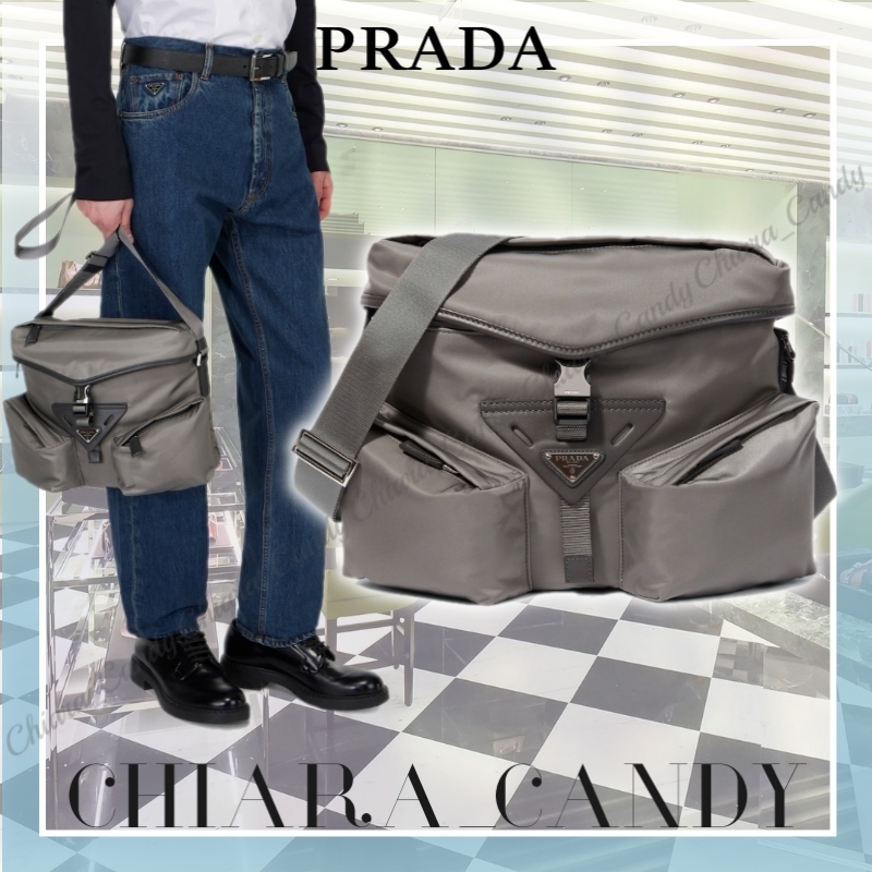 【24SS NEW】PRADA_men / Re-nylon クロスボディバッグ / Grey