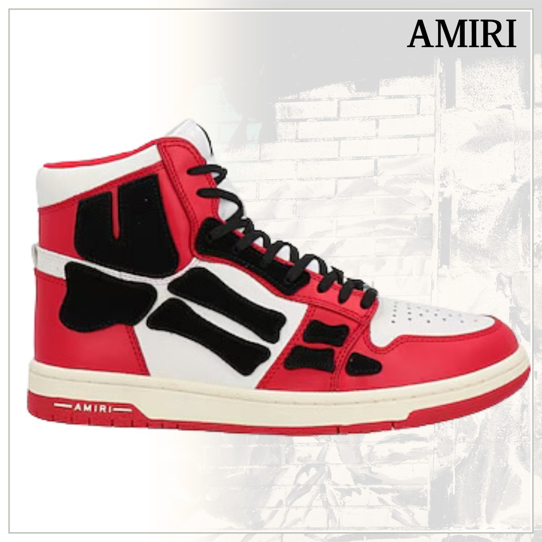 華やぎアイテム【AMIRI】レッド ハイカットスニーカー
