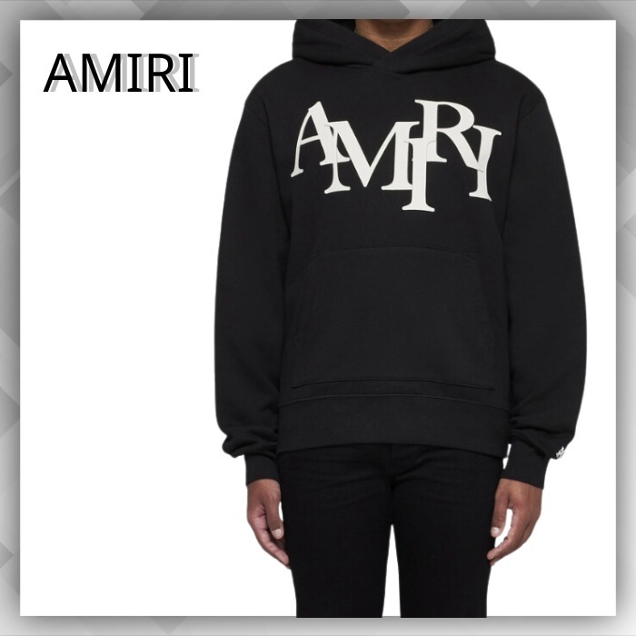 AMIRI ＊ デザインロゴプリント コットン スウェットフーディー