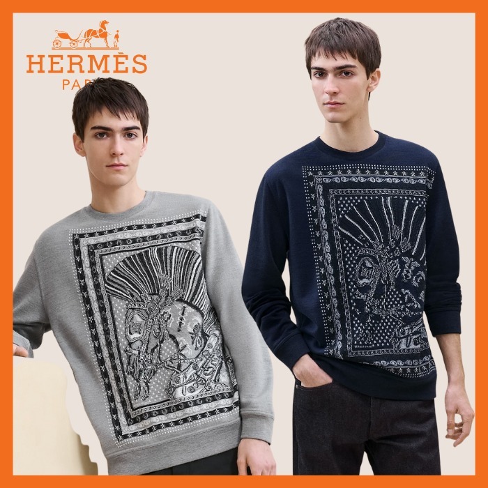 シンプルで上品♪【HERMES】ラウンドネック スウェットシャツ