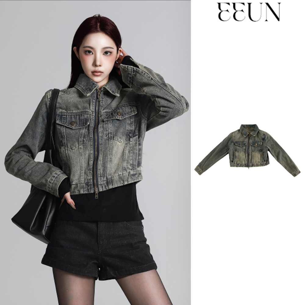 【EEUN】North Denim Zipper Jacket