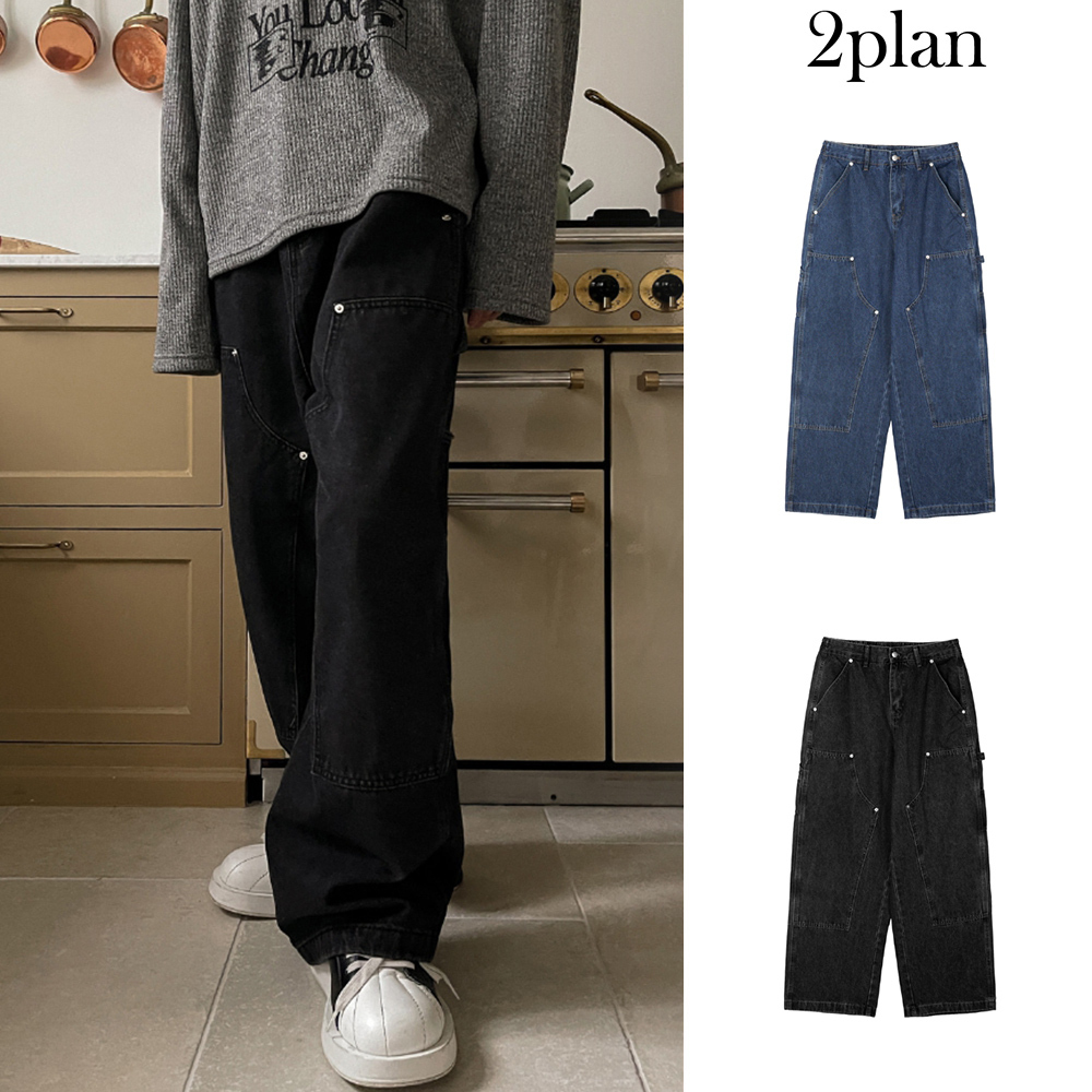 【2plan】Anthony rivet denim pants