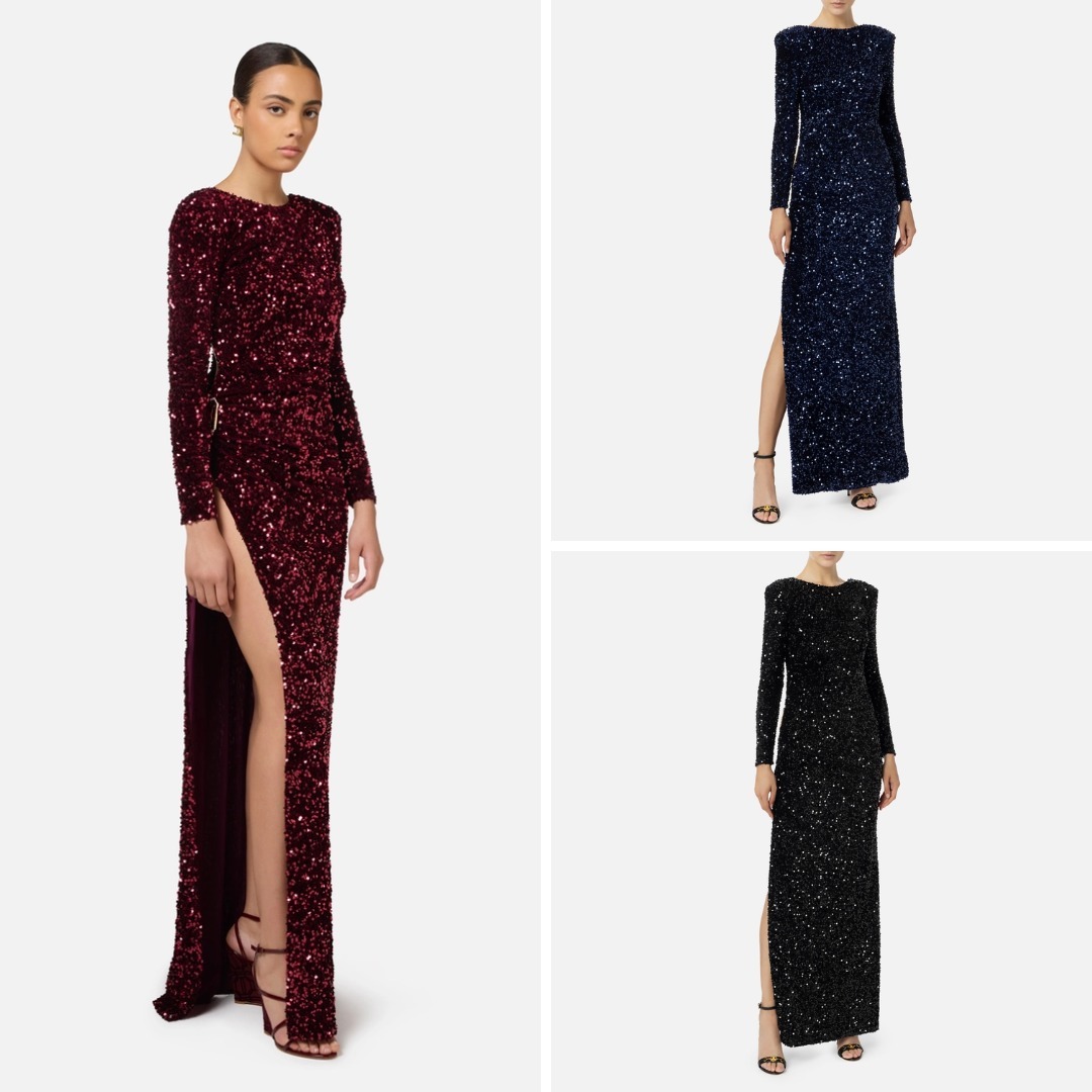 《送料無料》ELISABETTA FRANCHI dress embroidchenille sequins