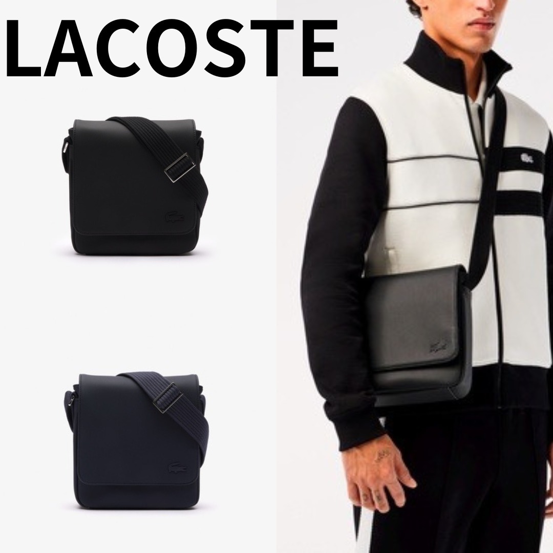 ■LACOSTE■ラコステ クラシックスリムフラップサッチェルバッグ