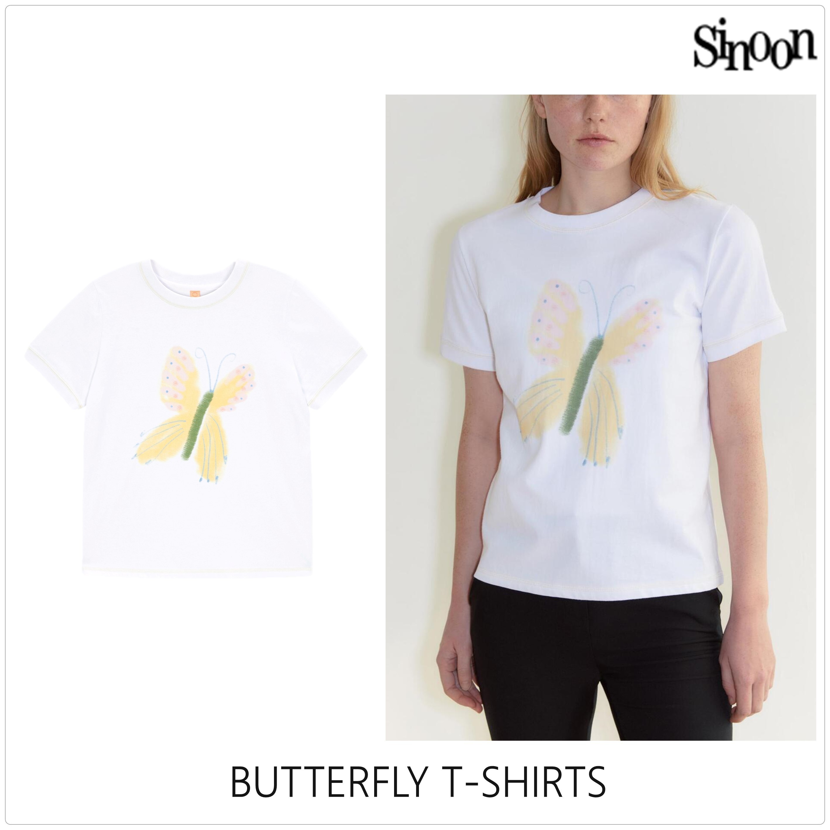 [Sinoon] BUTTERFLY Tシャツ★新作・24SS★韓国ファッション★
