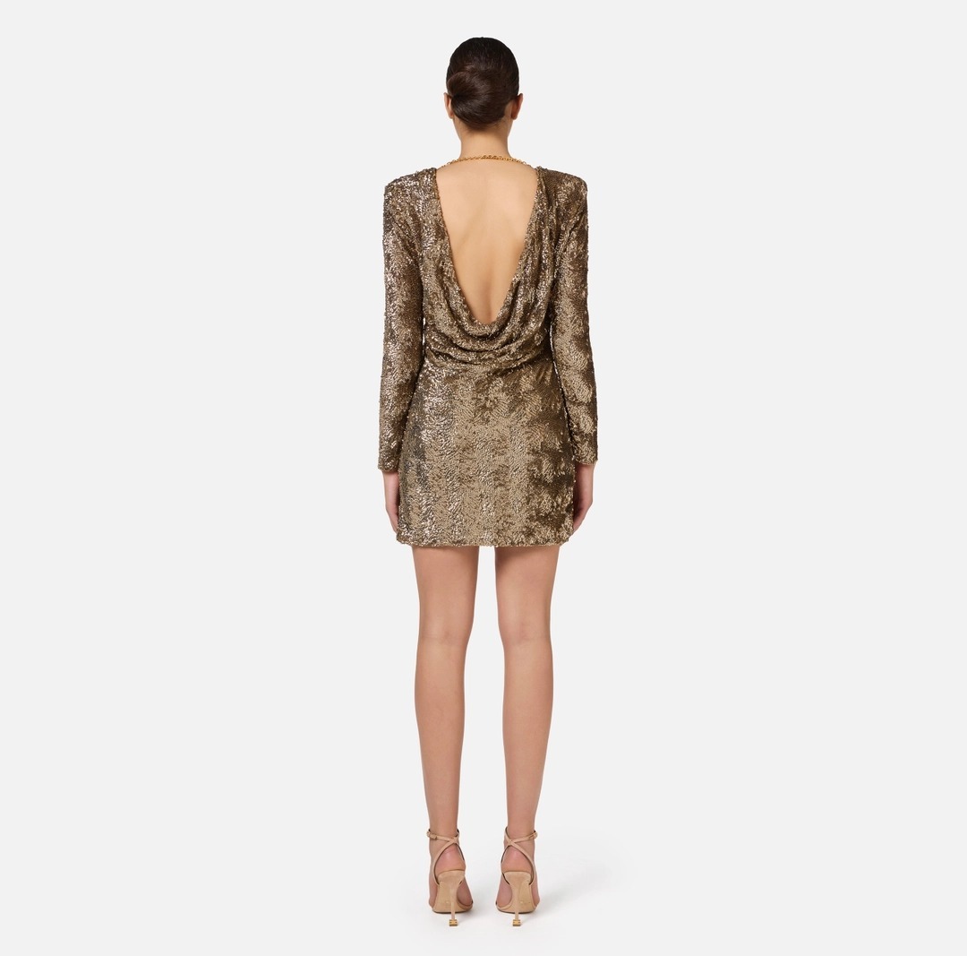 《送料無料》ELISABETTA FRANCHI Boxyminidresstullewithsequins
