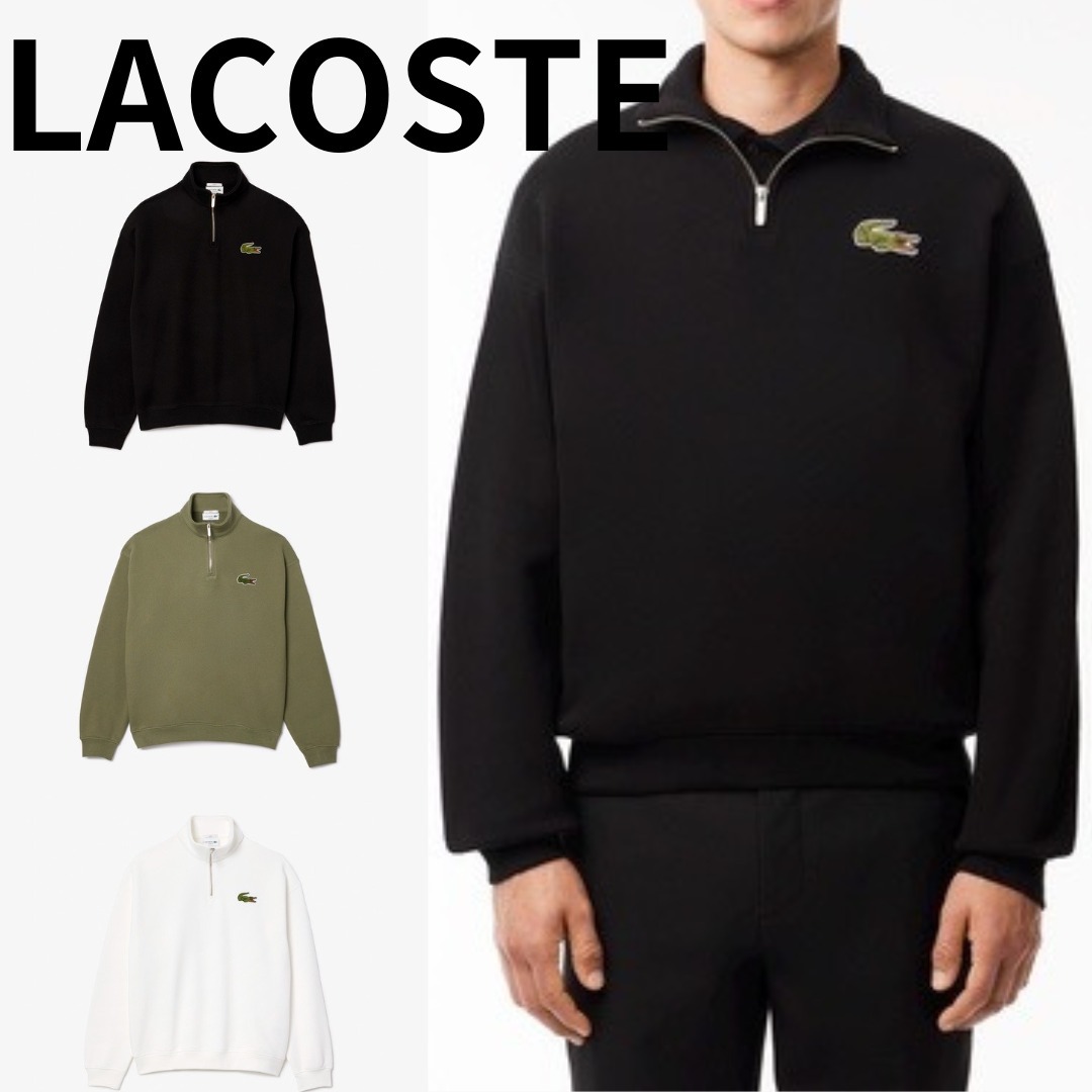 ■LACOSTE■ ハーフジップスタンドカラースウェット unisex