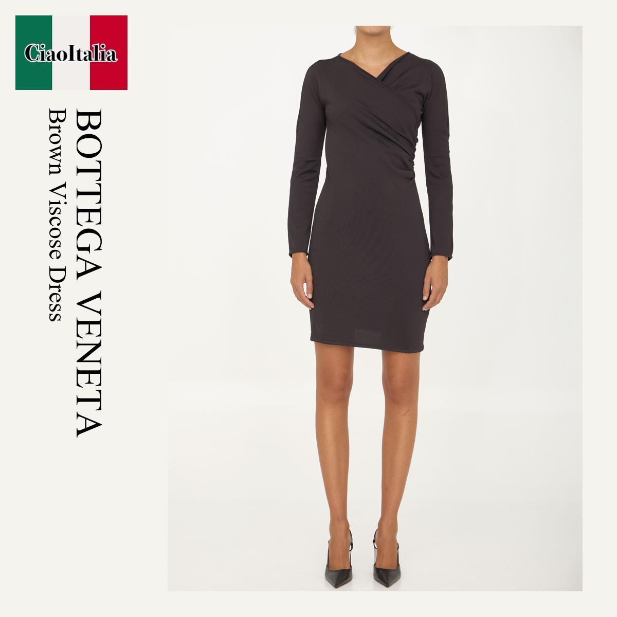 ワンピース Bottega Veneta Brown Viscose Dress