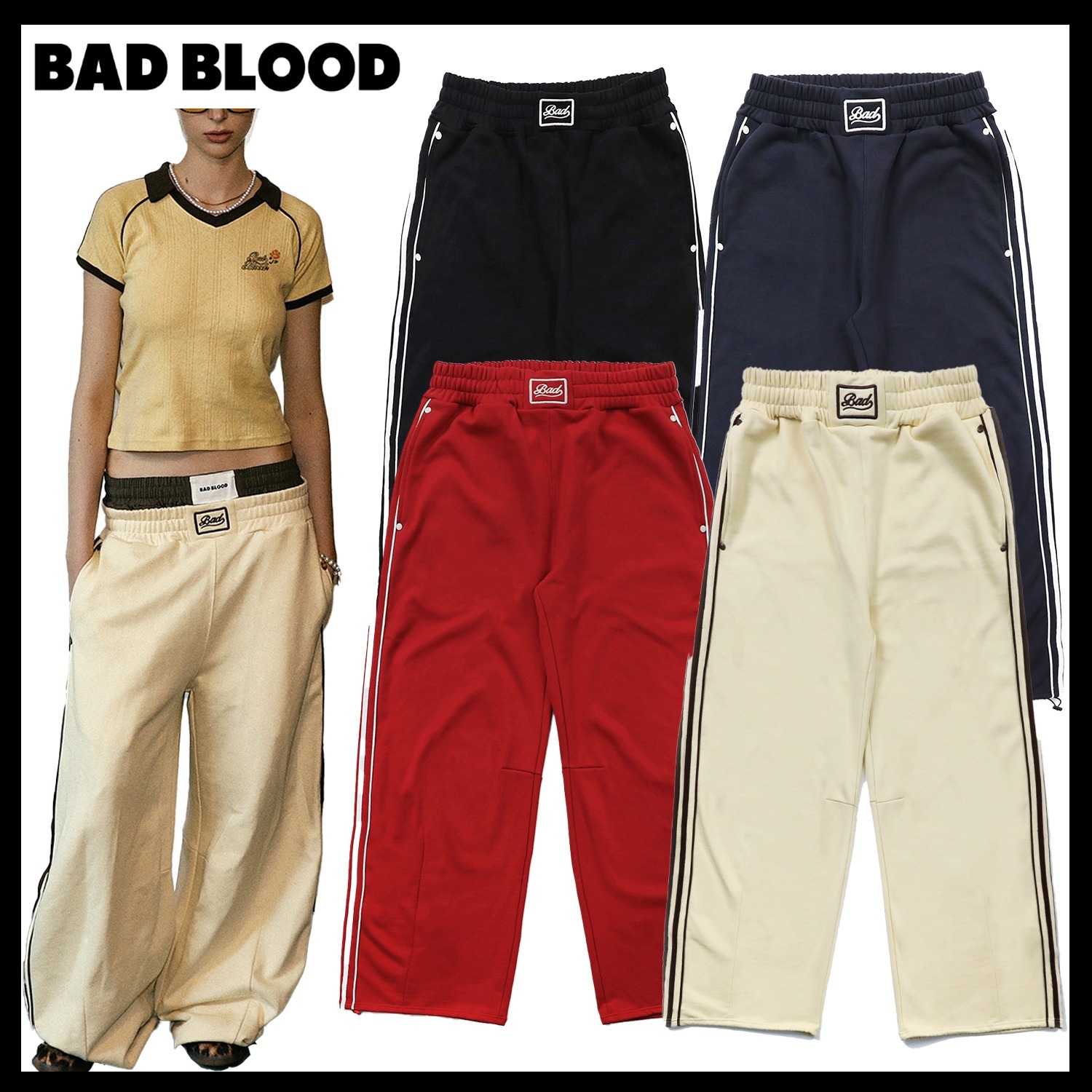【BADBLOOD】Billy 2 Way Curved Jogger Trousers / 追跡付