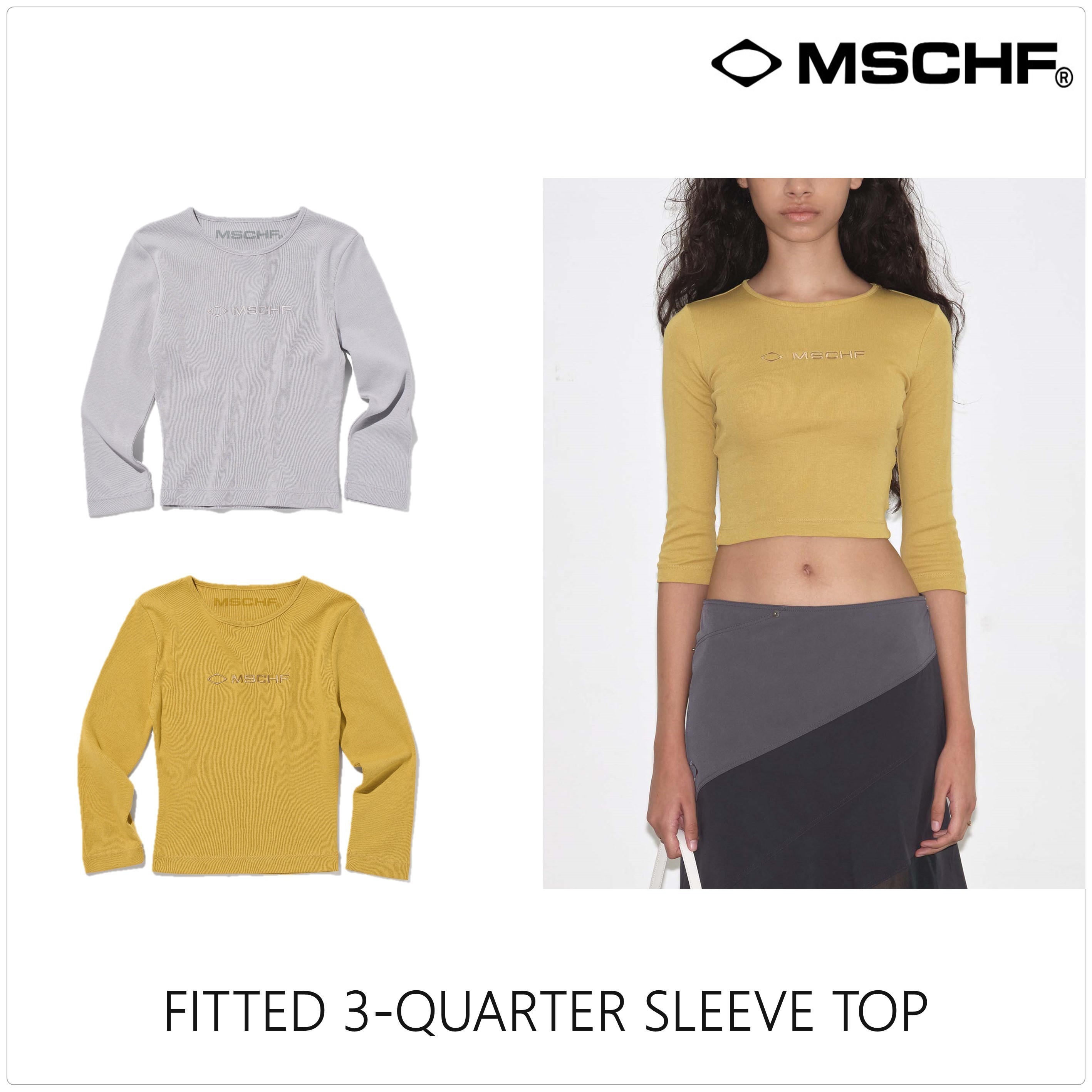 [MISCHIEF]FITTED 3-QUARTER SLEEVE トップ★新作★韓国★