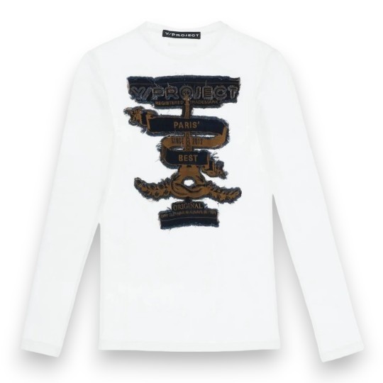 関税送料込み【Y/PROJECT】ロゴ入り 長袖 Tシャツ