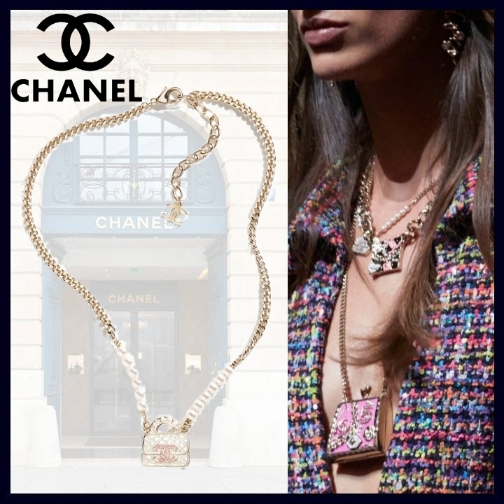 バッグモチーフがキュート【CHANEL】パールペンダントネックレス