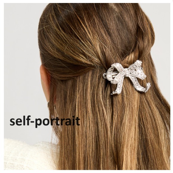 SELF PORTRAIT☆BOW クリスタル リボン ヘアクリップ