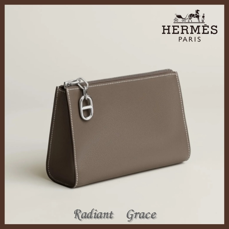 《希少品☆》HERMES エルメス ジップアンゴー ポーチ PM Etoupe