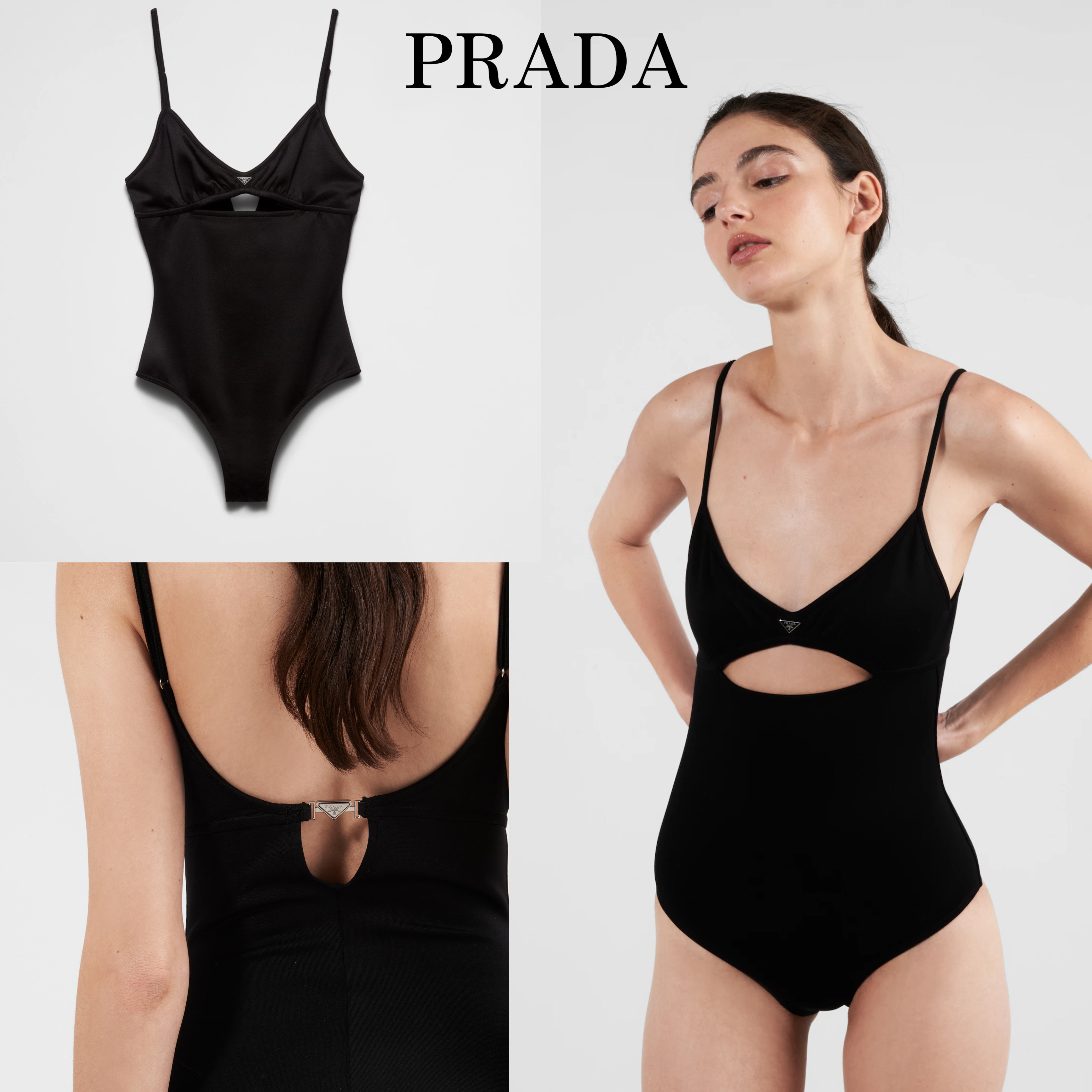 *PRADA* インターロック ワンピース水着 ブラック