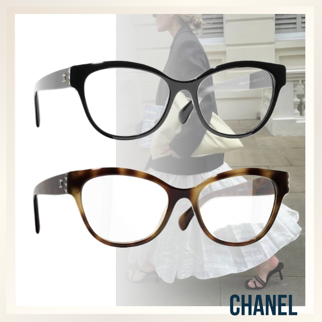 オシャレな♪ ≪CHANEL≫ バタフライ メガネ ブラック/ブラウン