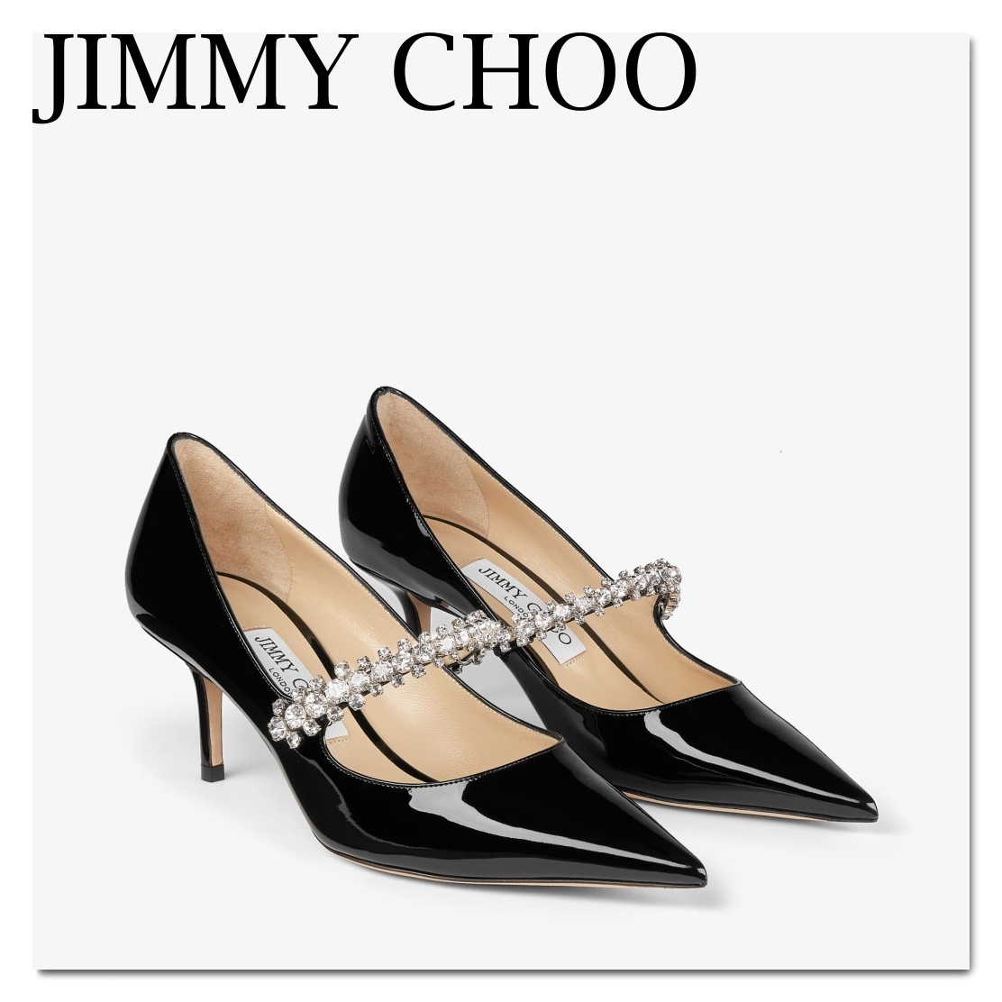 JIMMY CHOO★Bing Pump 65 ★クリスタルレザーパンプス