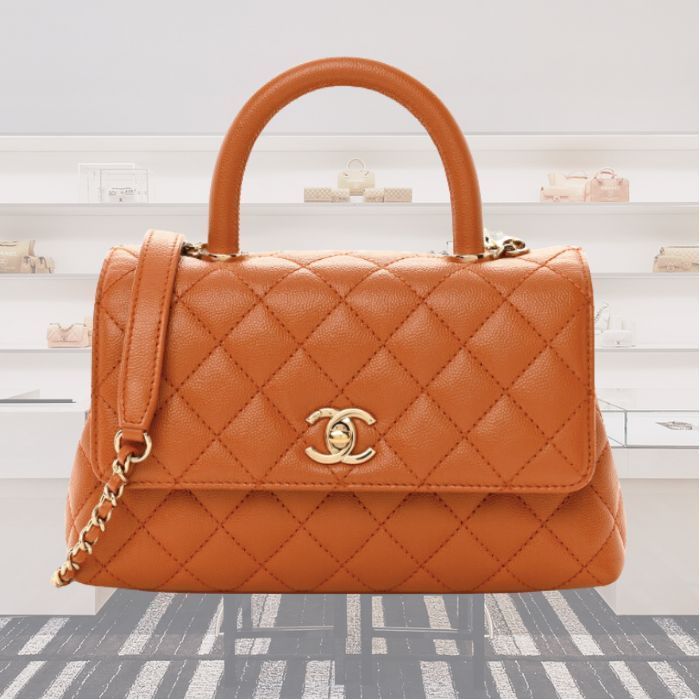 CHANEL ココハンドル キャビア バッグ ミニ