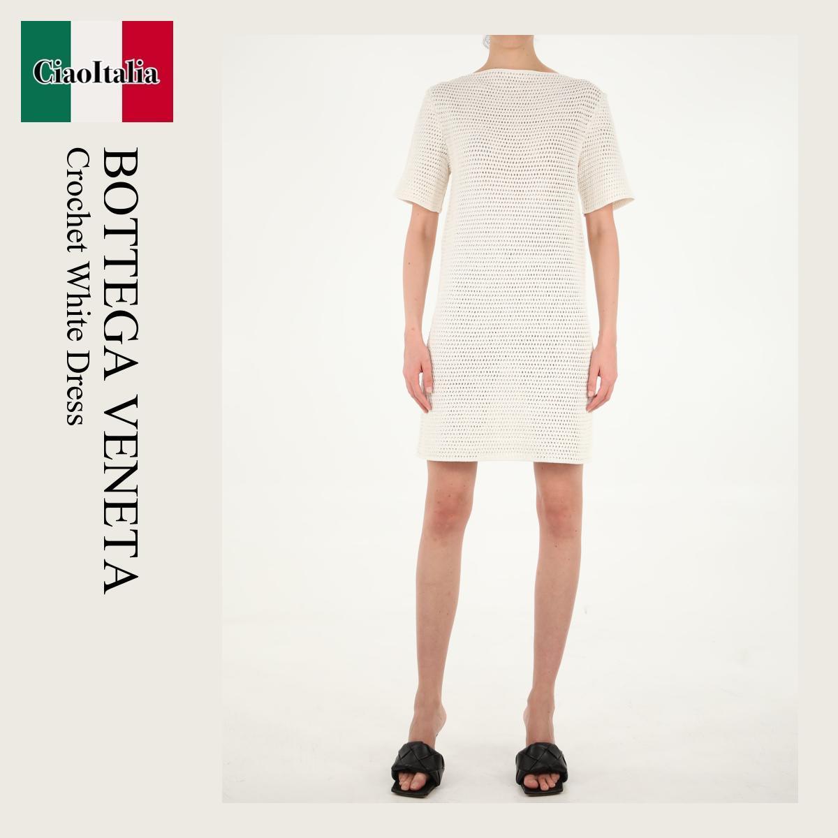 ワンピース Bottega Veneta Crochet White Dress