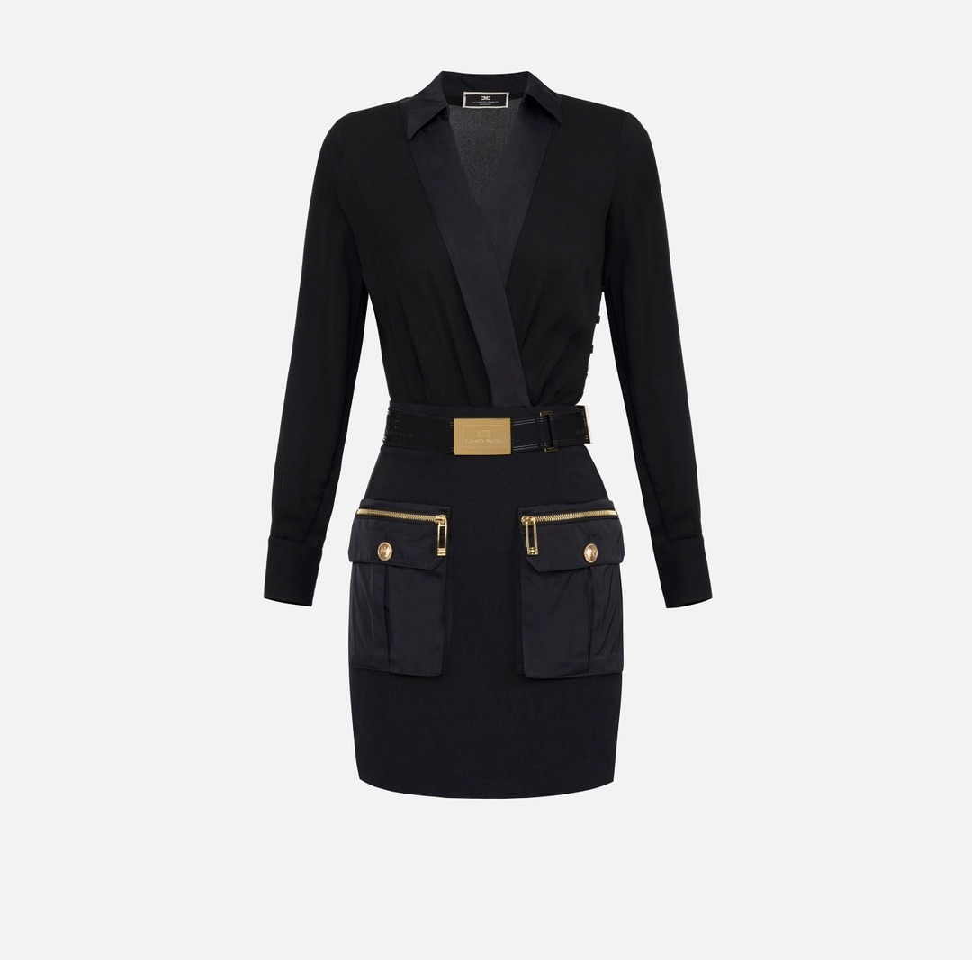 《送料無料》ELISABETTA FRANCHI dress shirt & skirt wpockets