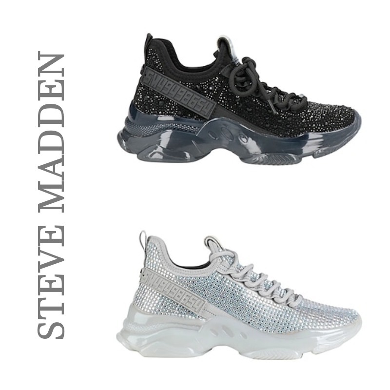 送関込☆STEVE MADDEN ロゴ ラインストーン付きスニーカー