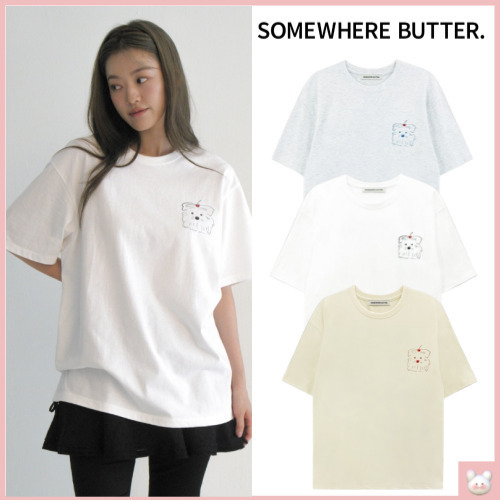 韓国人気 [SOMEWHERE BUTTER] BUTTEREE SKETCH OVER-FIT TOP