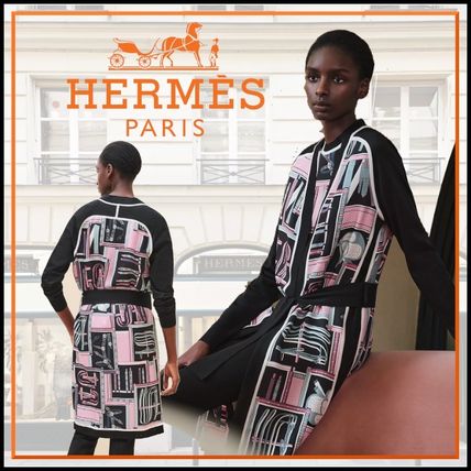 HERMES エルメス 馬車柄 スカーフ柄カーディガン