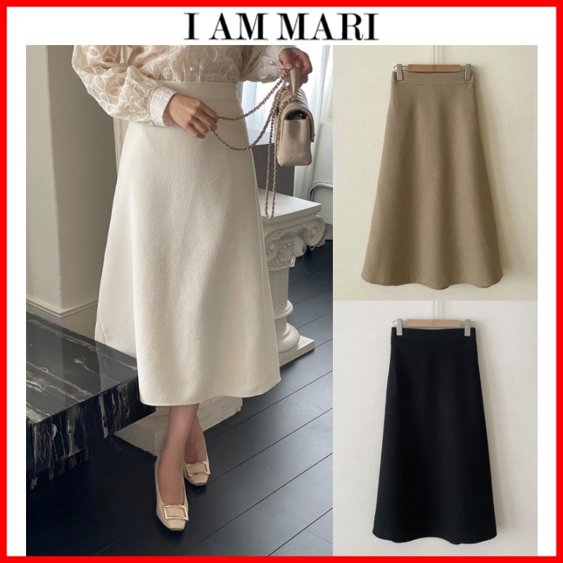 【I AM MARI】Flare Banding Long Skirt