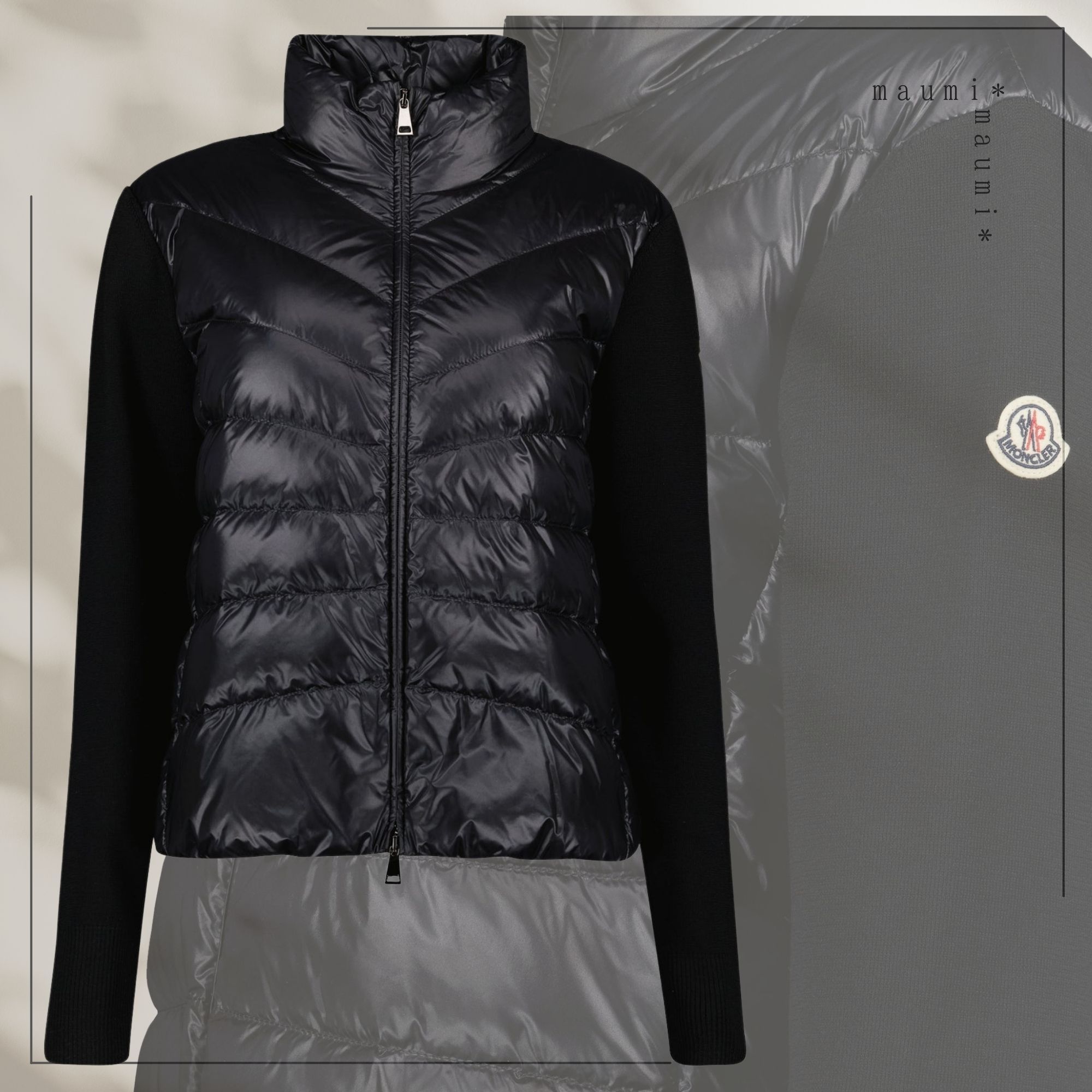 MONCLERモンクレール ダウンパディング入り ウール カーディガン