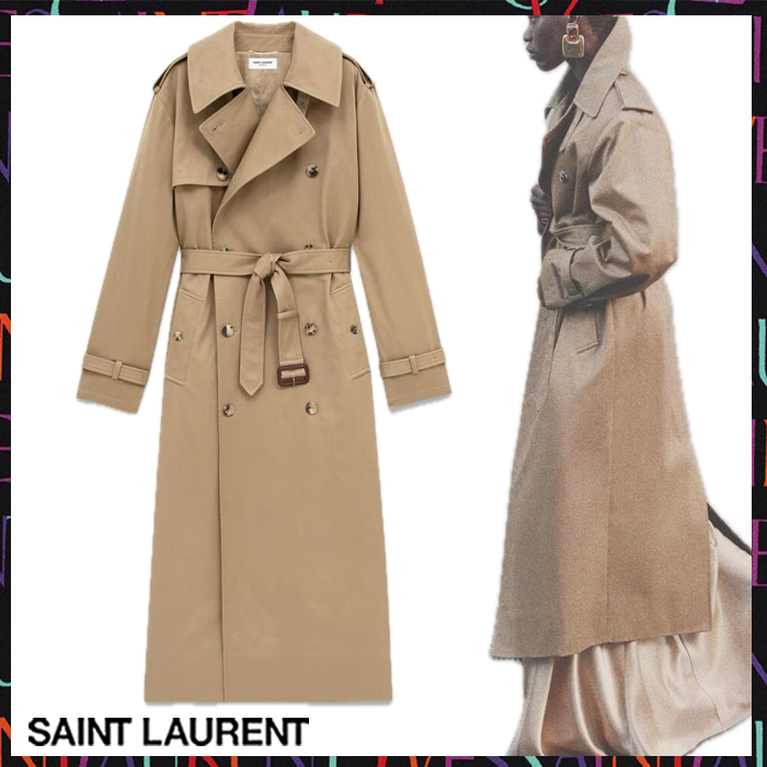 Saint Laurent FALL24《トレンチコート》コットンサージ 直営店
