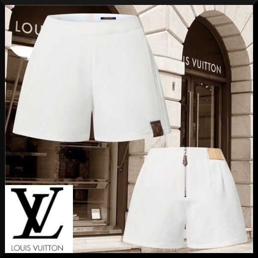 【LOUIS VUITTON】クロップド プリーツ デニム ショートパンツ