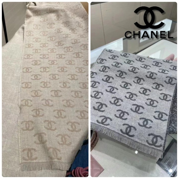 ◆大人気復活◆CHANEL ベーシックCC柄 カシミヤマフラー 24B