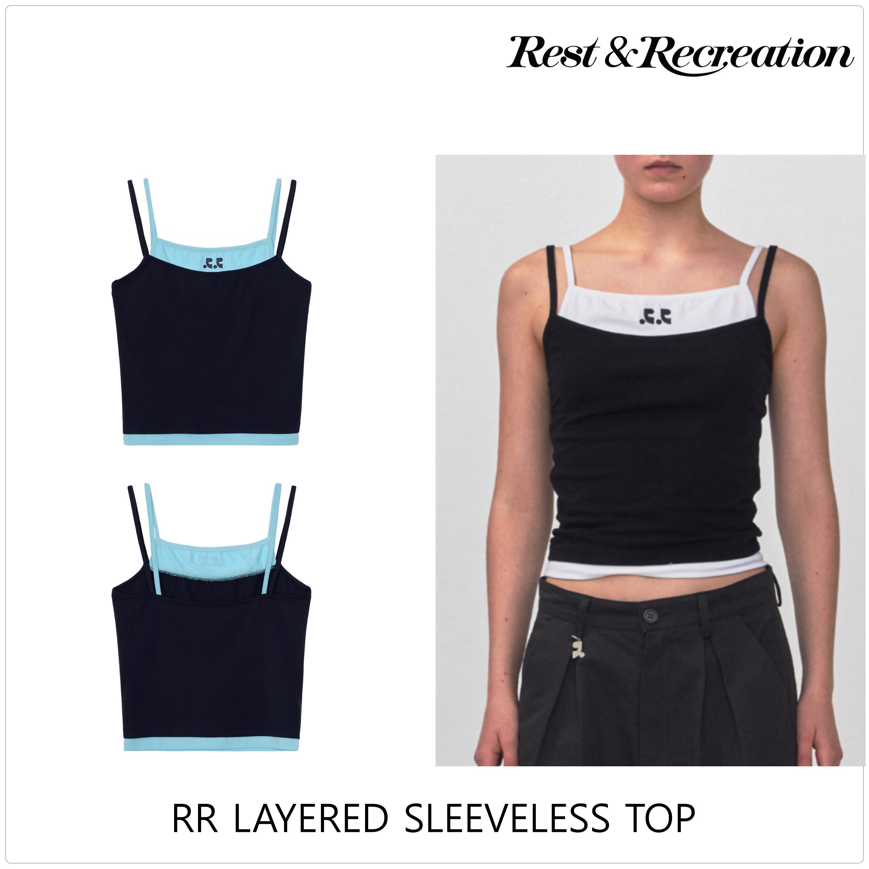 [REST&RECREATION] RR LAYERED SLEEVELESSトップ★新作★韓国