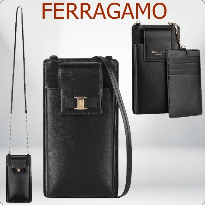♦Ferragamo♦ヴァラリボン ショルダー スマホケース